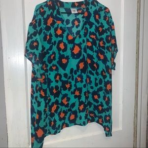 Animal Print Sheer Top